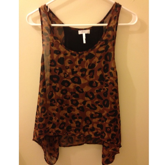 Cheetah print chiffon tank