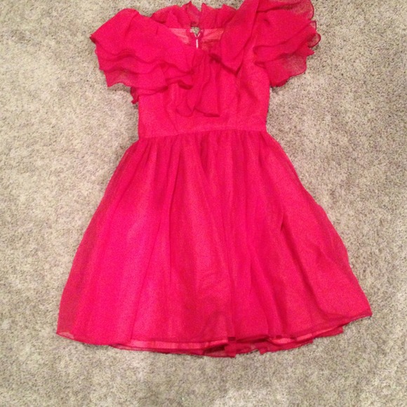 Vintage red ruffle dress