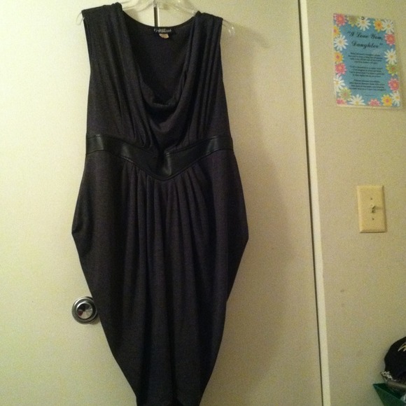 Cute Dress Charcoal Grey & Black(reserved🔒💰🔒)