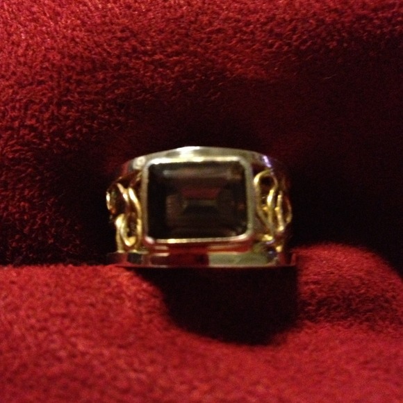 SOLD...bundle. Smoky square topaz ring