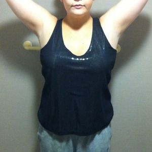 Sequined black tank top
