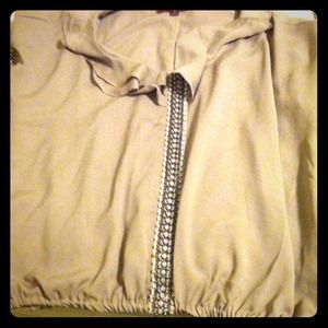 Line & Dot Nude Embellished Blouse