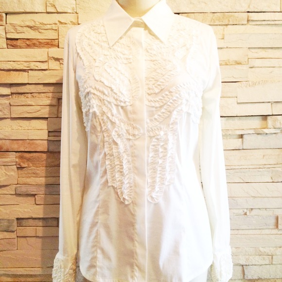 White Ruffled Blouse