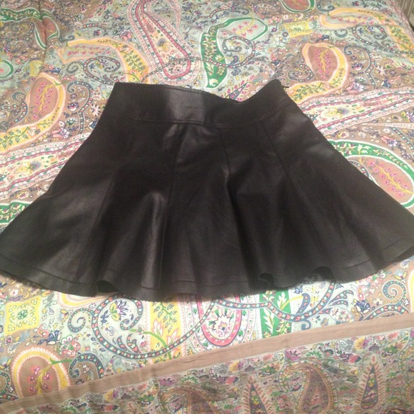 Urban outfitters leather pleated skirt