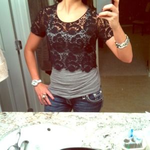 ❤shirt bundle❤Black lace cover up