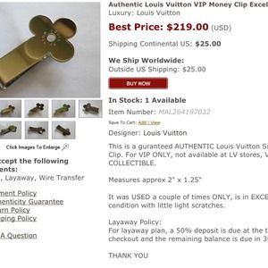 *REDUCED PRICE*Louis Vuitton VIP Bill Clip