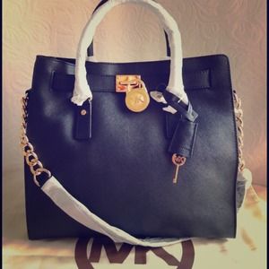 Michael Kors large black Hamilton handbag