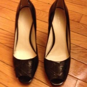 Like new Calvin Klein peep toe wedges!