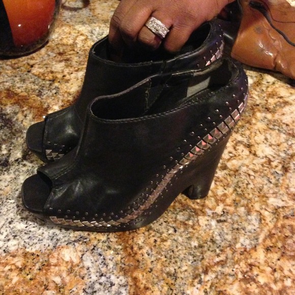 Sam Edelmen Black Studded Mules.