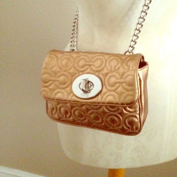 Gold COACH cross body bag