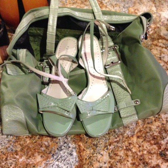 Mint Green Handbag and shoes
