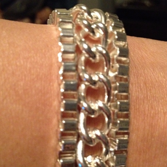 BUNDLED AND SOLD  six inch Silvertone bracelet