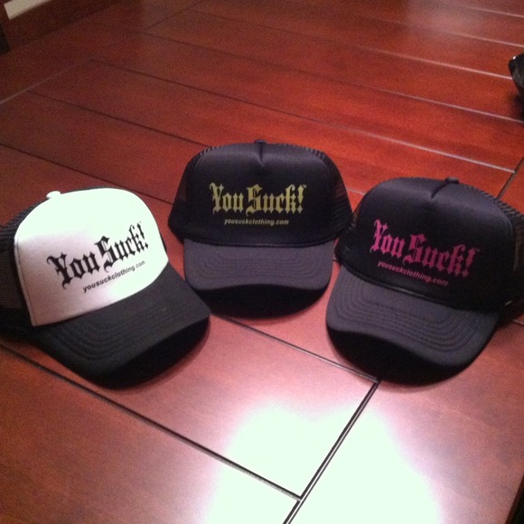 Black snap back You Suck hats