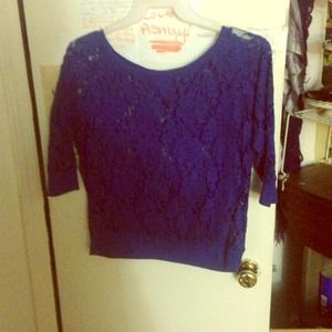 REDUCED: Cute royal blue lace shirt