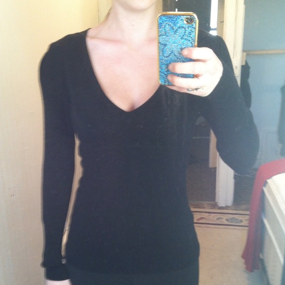 Low cut black sweater