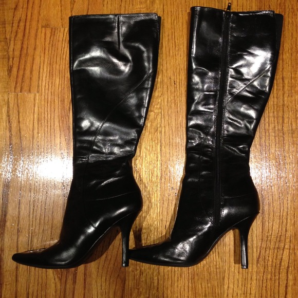 Nine West sexy genuine leather pointed-toe boots