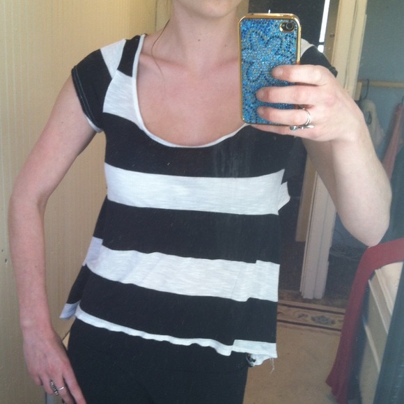 Black and white stripe tie shirt - Picture 2 of 2