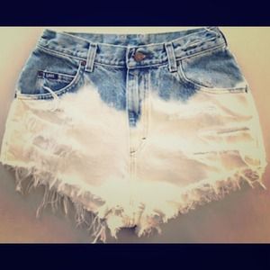 Ombré style denim shorts