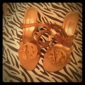 Never been worn camel wrap sandal