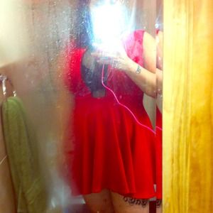 red dress with black see threw front n back