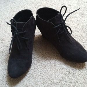 Express wedge suede ankle boots