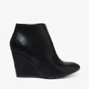 BUNDLE Black wedge ankle boots.