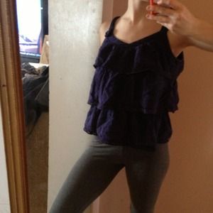 3tier navy blue ruffle top.