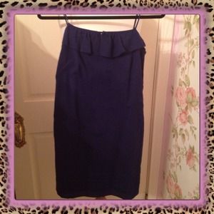 Ann Taylor Loft Navy Blue Ruffle Top Dress