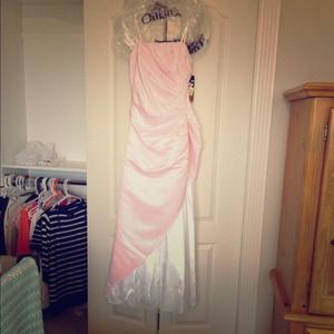 NWT Light pink and white prom dress