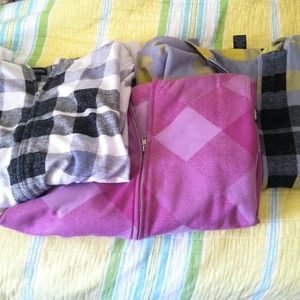 3 brand new zip up hoodies