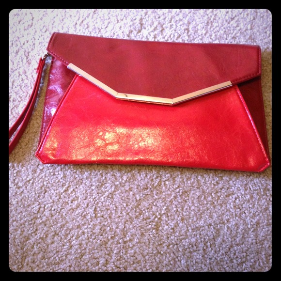 New York & Co red clutch bag
