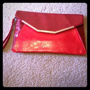 New York & Co red clutch bag