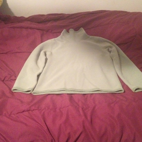 Mint green reversible fleece turtleneck
