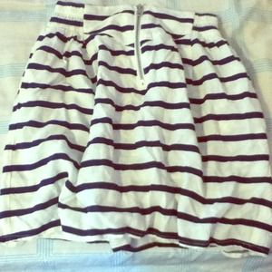 Navy Blue and White Striped Skirt