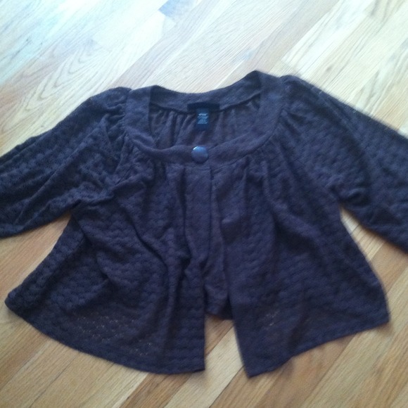 Tops - Brown Eyelet Shrug!