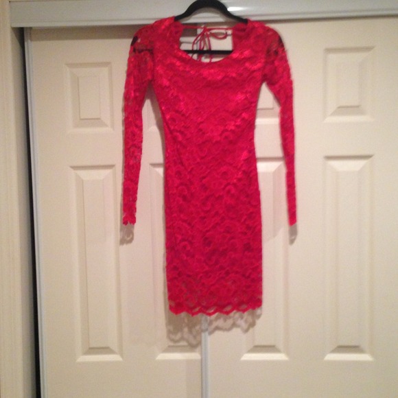 arden b red lace dress