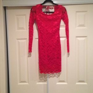 arden b red lace dress