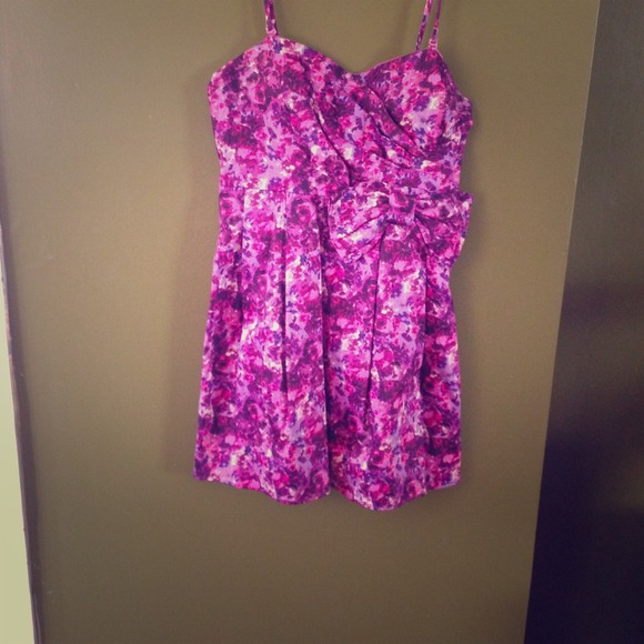Purple floral spring dress
