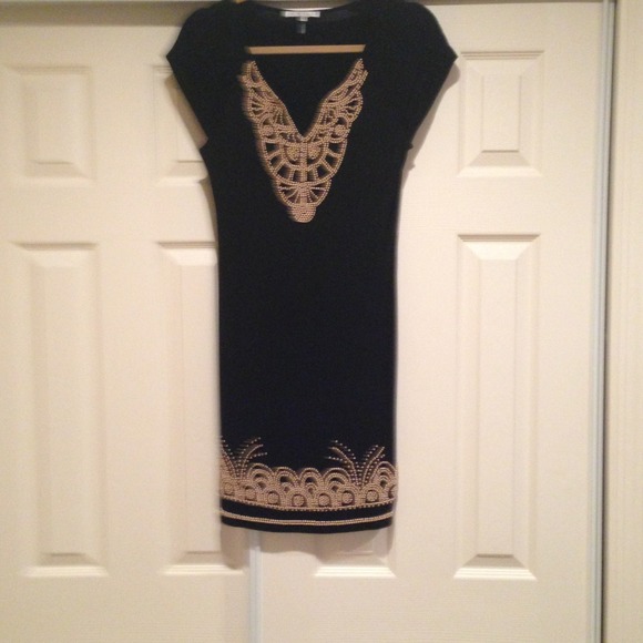 black dress with amazing beading