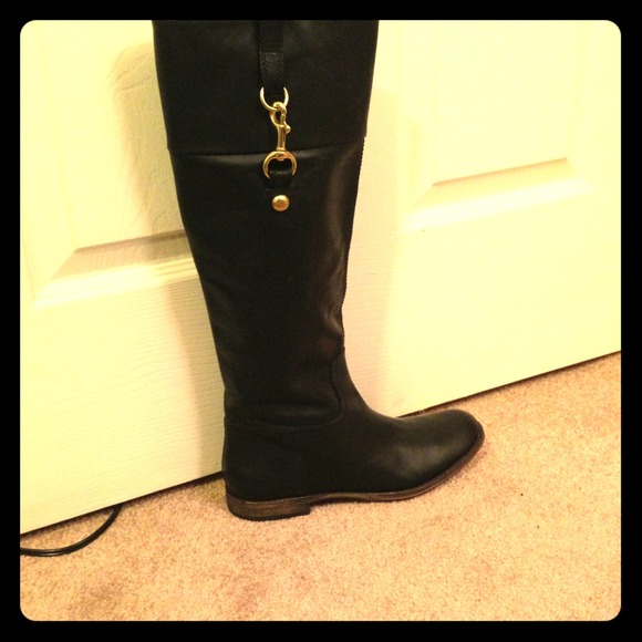 Coach Martta soft leather black riding boots!