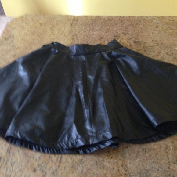 black pleather skirt