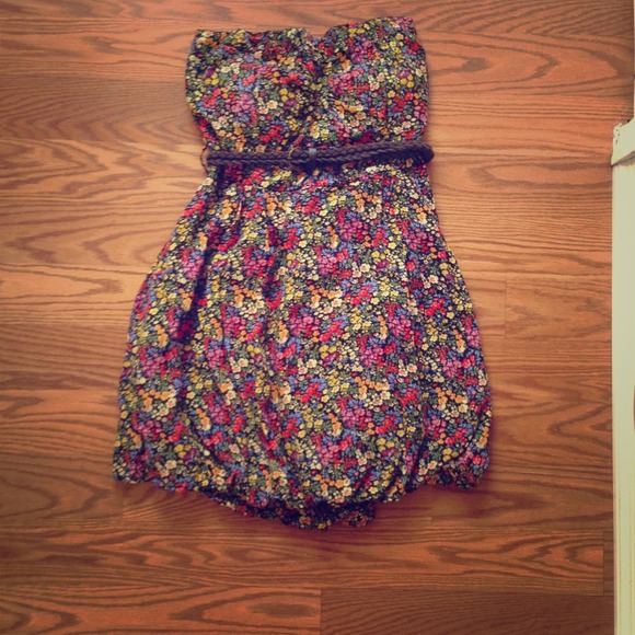 Strapless floral dress