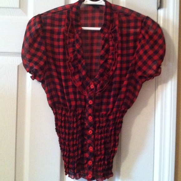 Black and red checkered shirt