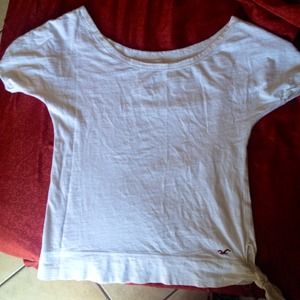 White hollister off the shoulder shirt