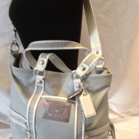 Coach Handbags - COACH POPPY LARGE Silver/Grey