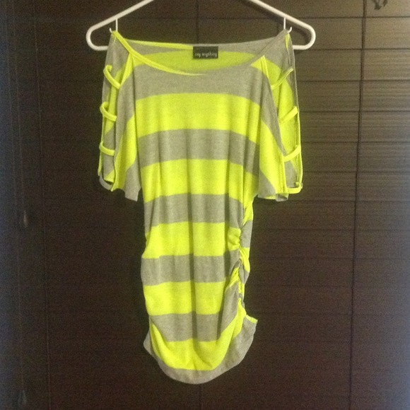 Neon yellow and gray top