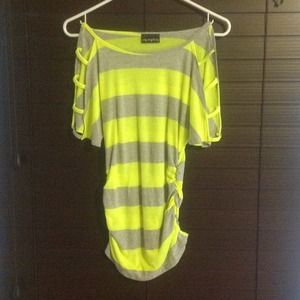 Neon yellow and gray top