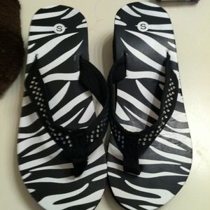 Zebra flip flops