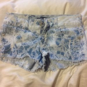 Tie dyed jean shorts