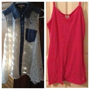Bundle Victoria secret tank and button up shirt